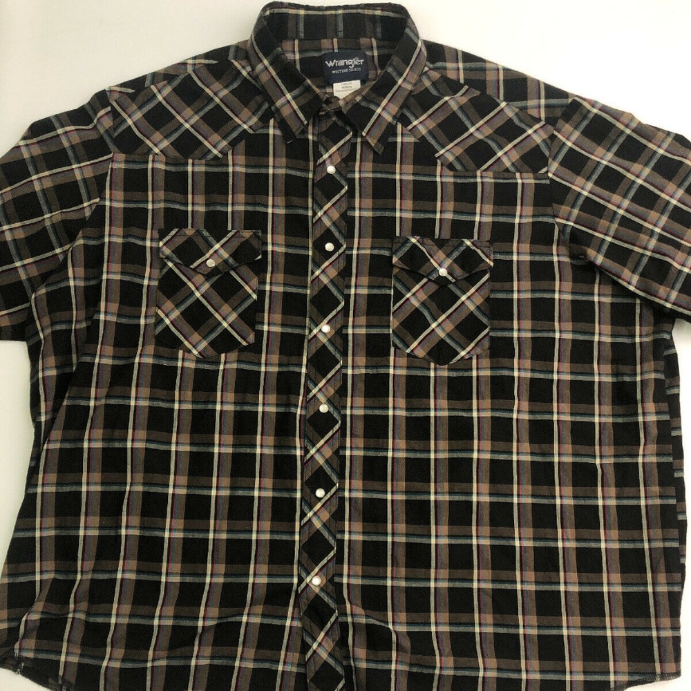 Wrangler Western Shirt Size 3X Pearl Snap Plaid